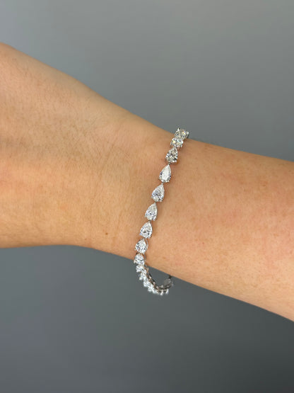 Lab Pear Tennis Bracelet