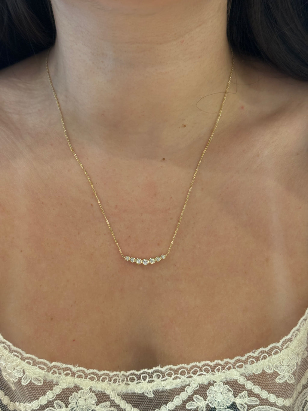 Bezel Quarter Tennis Necklace