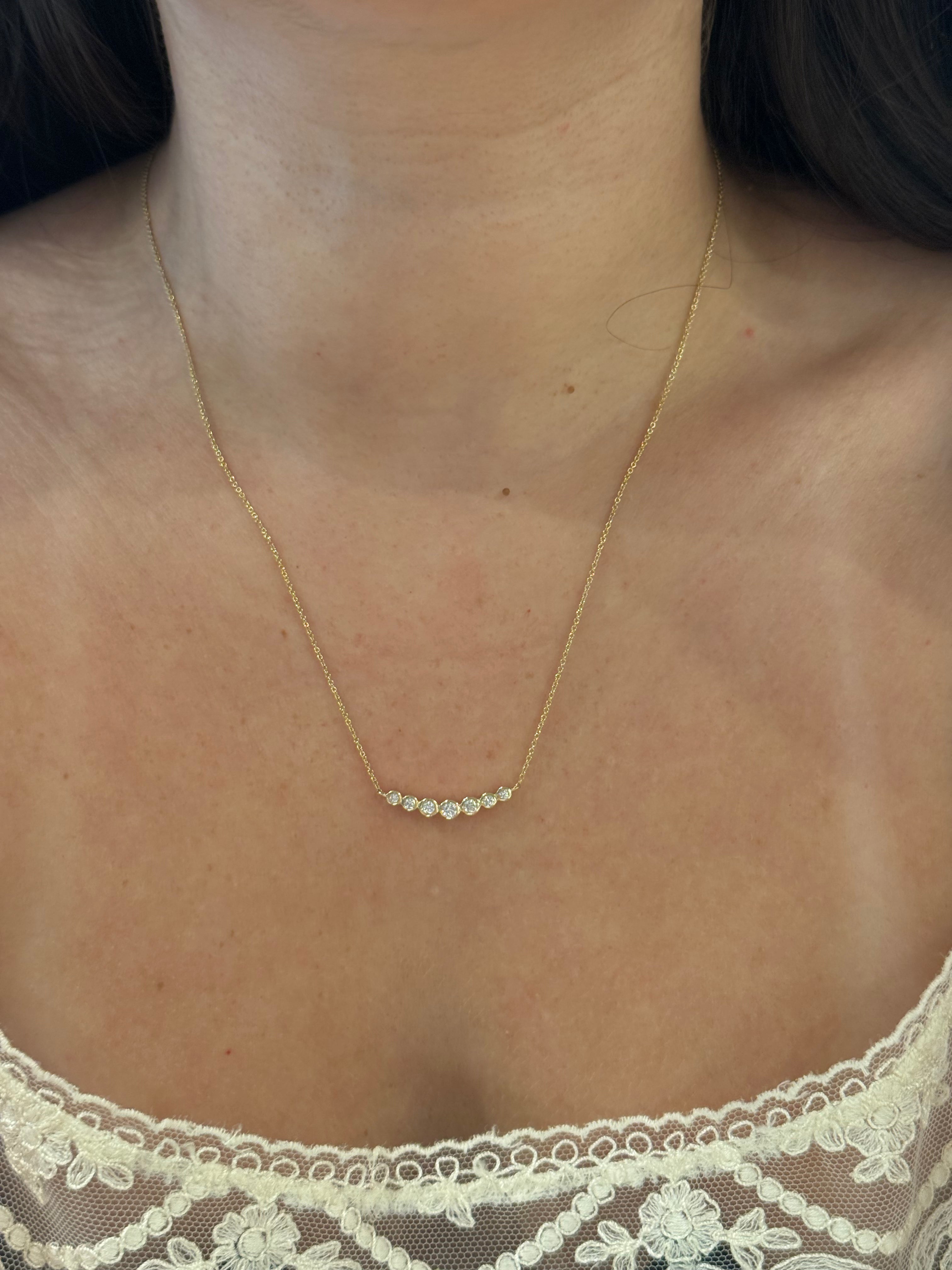 Bezel Quarter Tennis Necklace