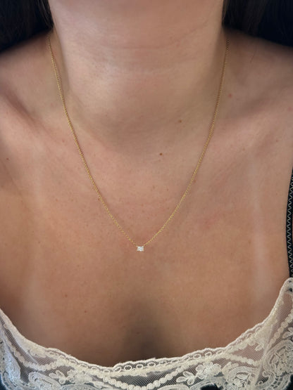 Natural Radiant Solitaire Necklace