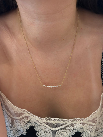 Graduated Diamond Bar Necklace