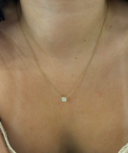 Yellow Gold Bezel Diamond Necklace