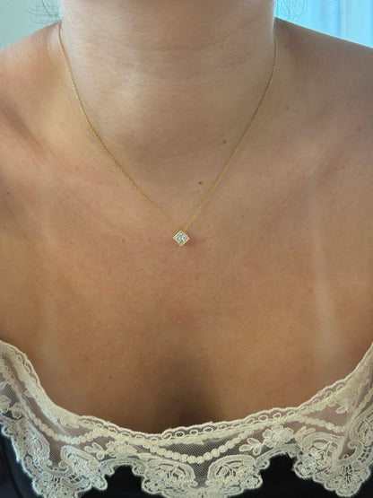 Princess Cut Bezel Slider Pendant