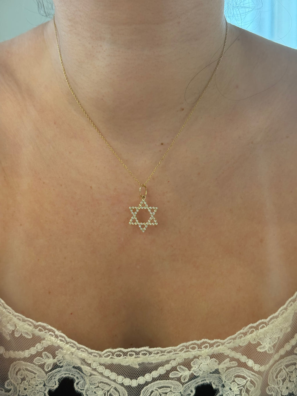 Large Bezel Star of David Pendant