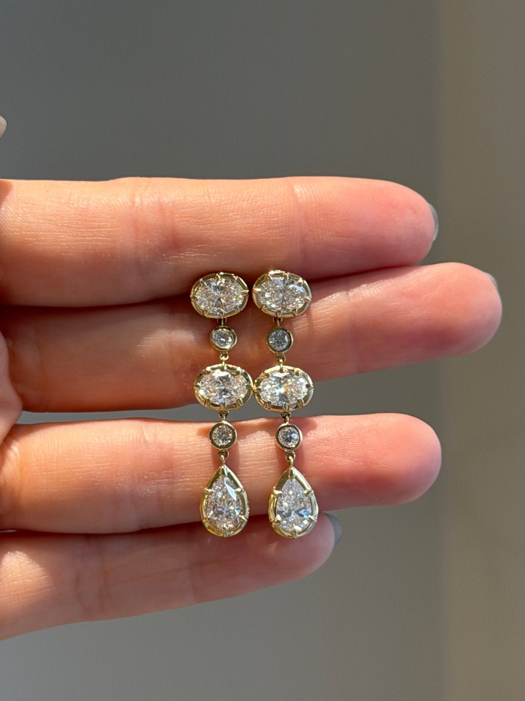 Multi Shape Georgian Drop Earrings