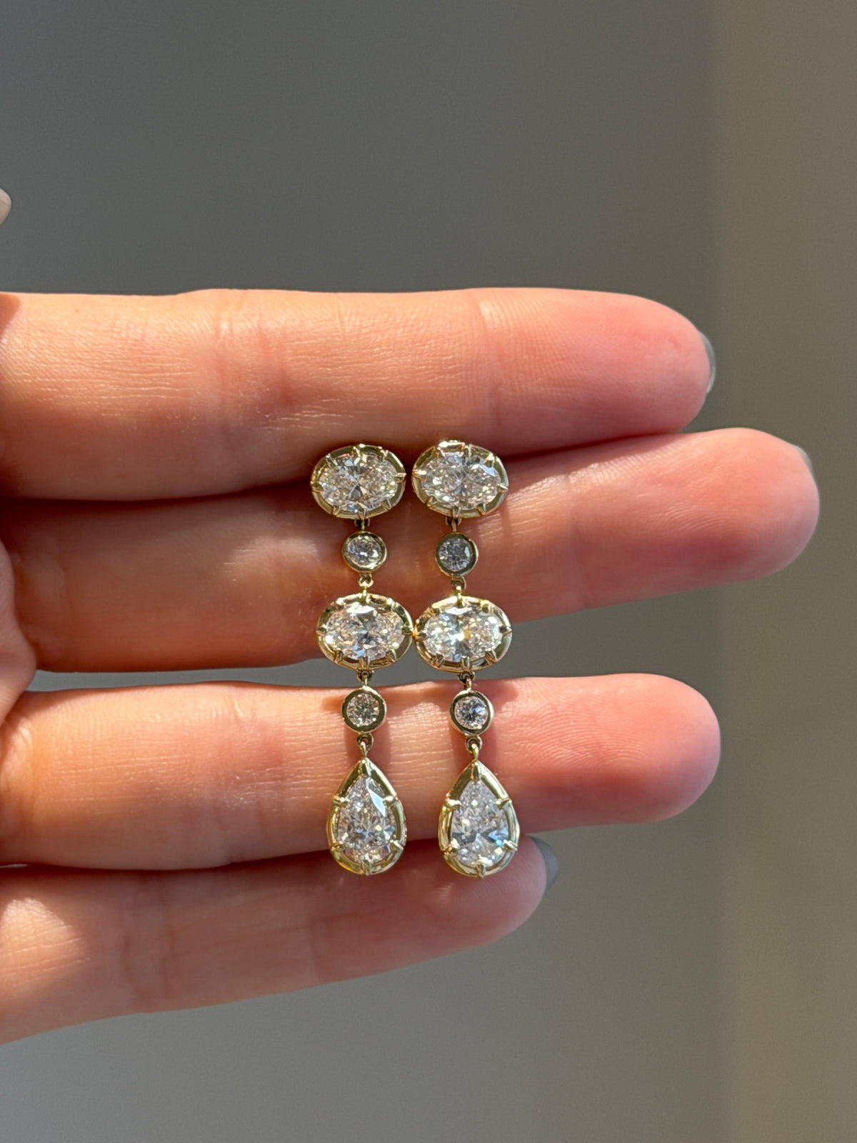 Multi Shape Georgian Drop Earrings
