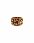 Vintage pear ruby and diamond bezel ring by Alexandra Mann Jewelry
