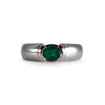 Oval Emerald Signet Ring