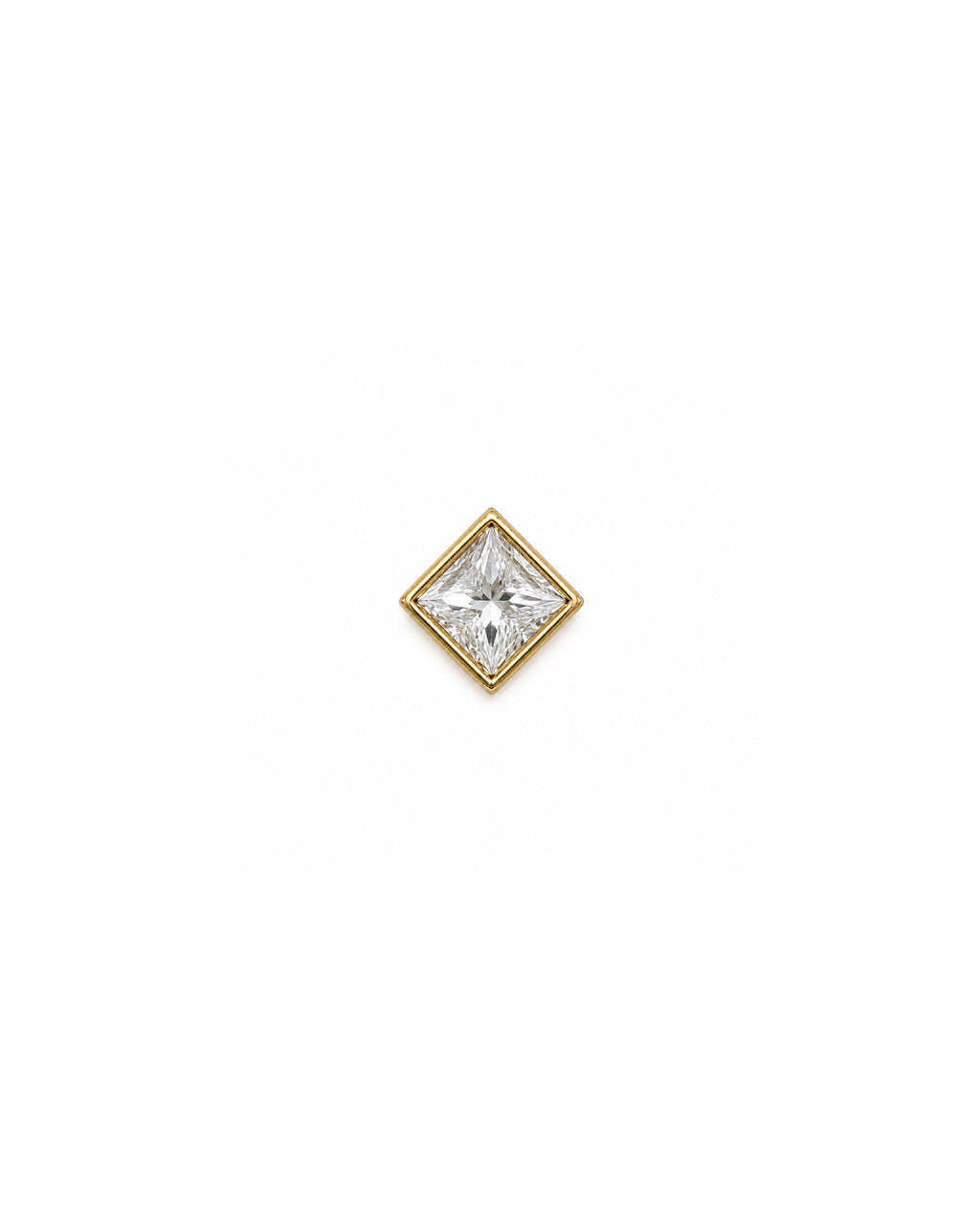 14k gold princess-cut diamond bezel slider pendant