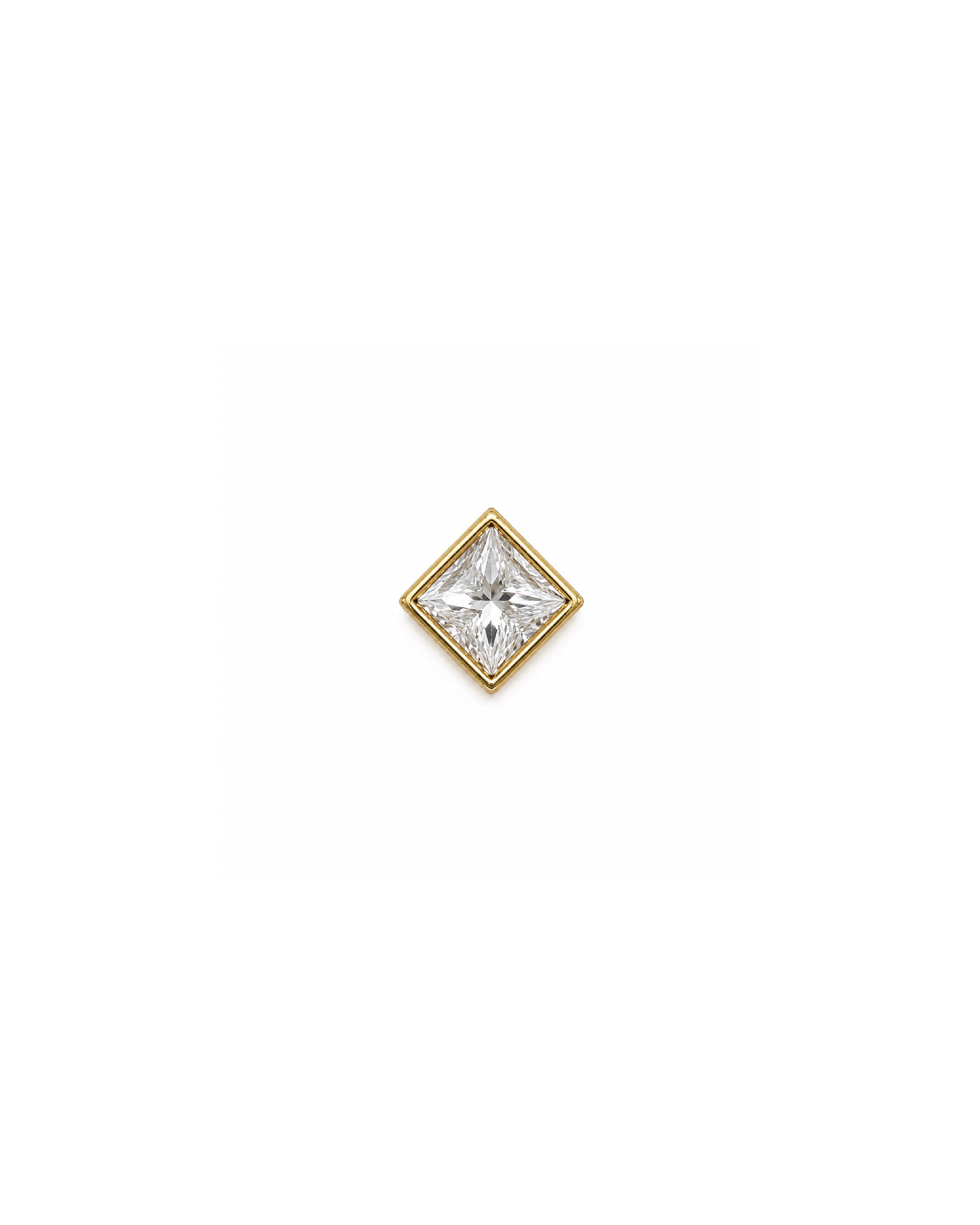 14k gold princess-cut diamond bezel slider pendant