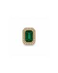 14k gold emerald-cut emerald diamond halo slider pendant