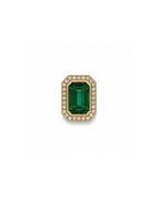 14k gold emerald-cut emerald diamond halo slider pendant