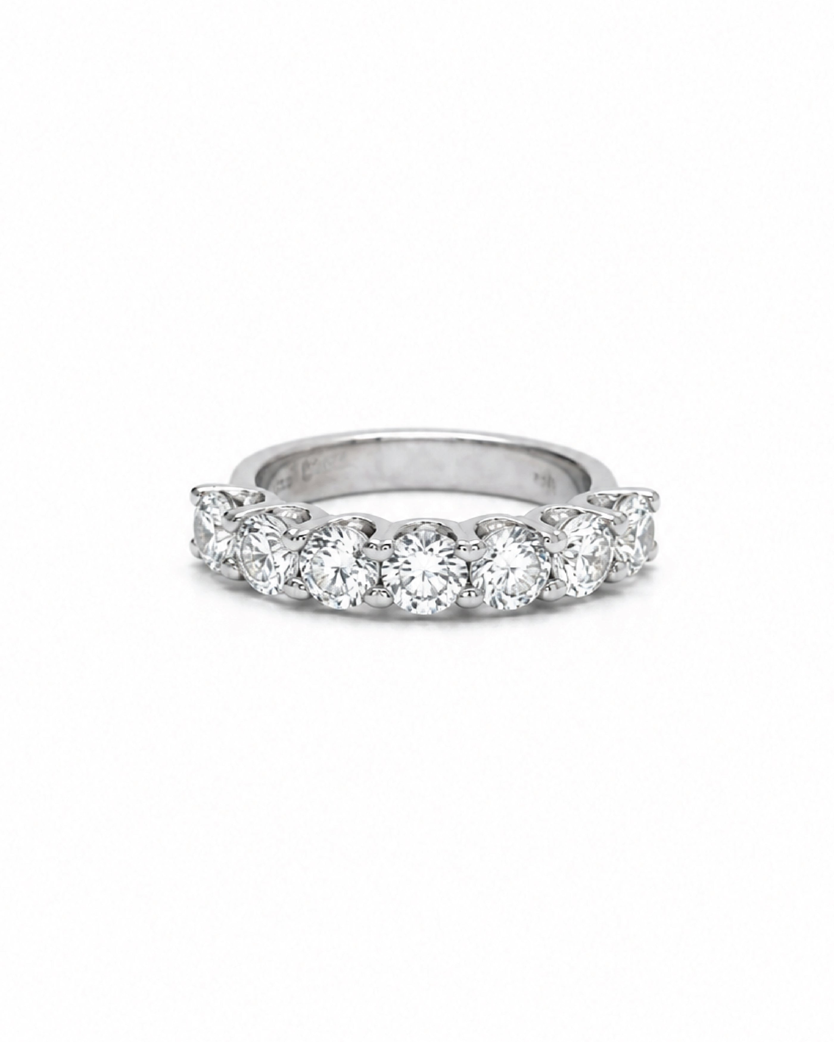 14k white gold round diamond half eternity band