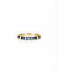 14k gold sapphire baguette ring, channel-set