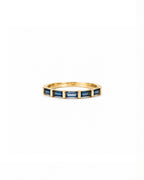 14k gold sapphire baguette ring, channel-set