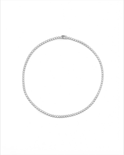 Bezel Diamonds Tennis Necklace