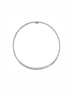 Graduated Bezel Diamond Tennis Necklace