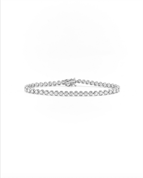 Bezel Tennis Bracelet in 14K Gold, alternate view 1