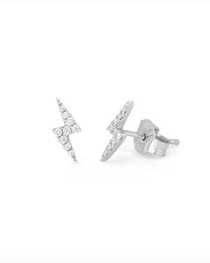 Diamond Lightning Bolt Studs