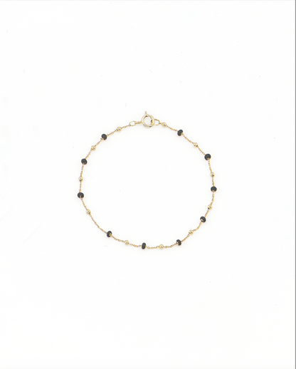 Colored and Gold Bead Bracelet