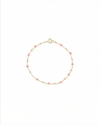 Colored and Gold Bead Bracelet