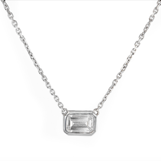 Vintage East West Bezel Necklace