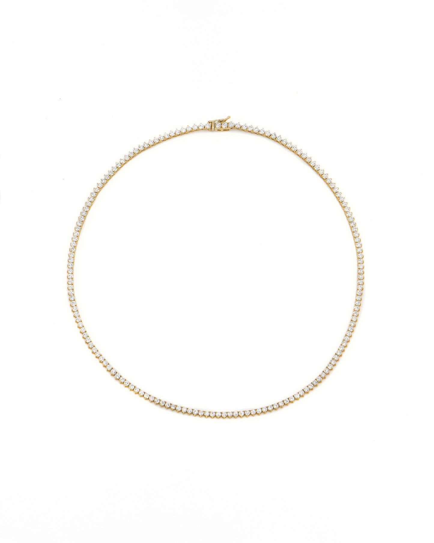 Three Prong Diamond Tennis Necklace