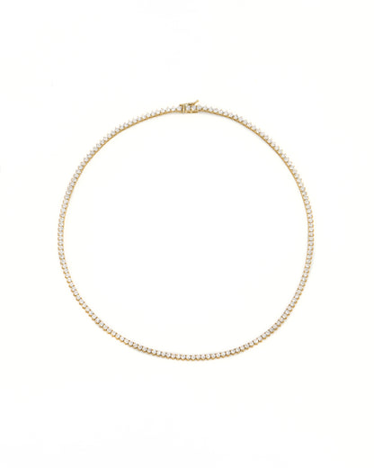 Three Prong Diamond Tennis Necklace