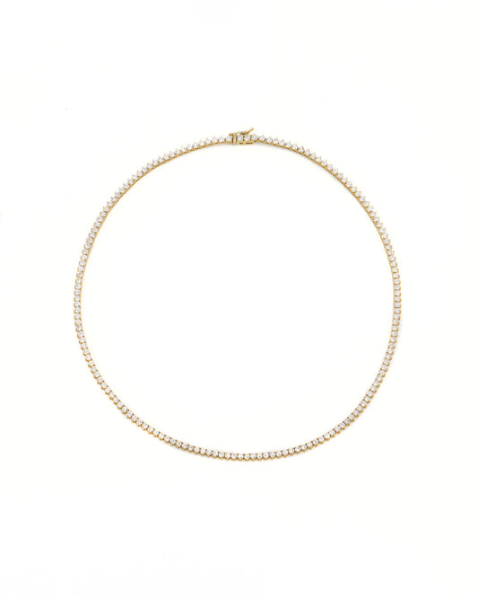 Three Prong Diamond Tennis Necklace