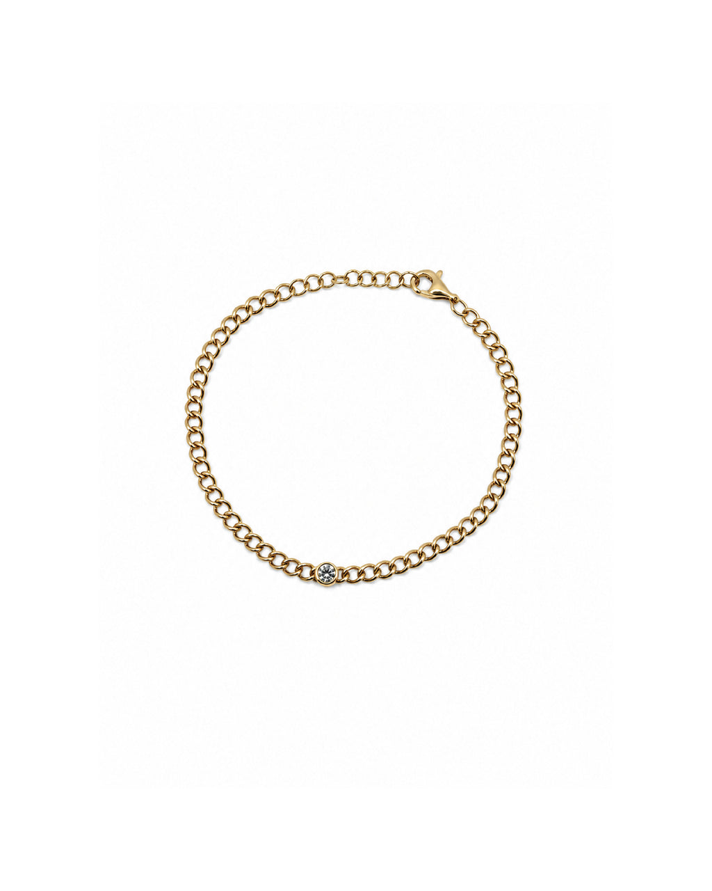 Diamond Bezel Curb Bracelet