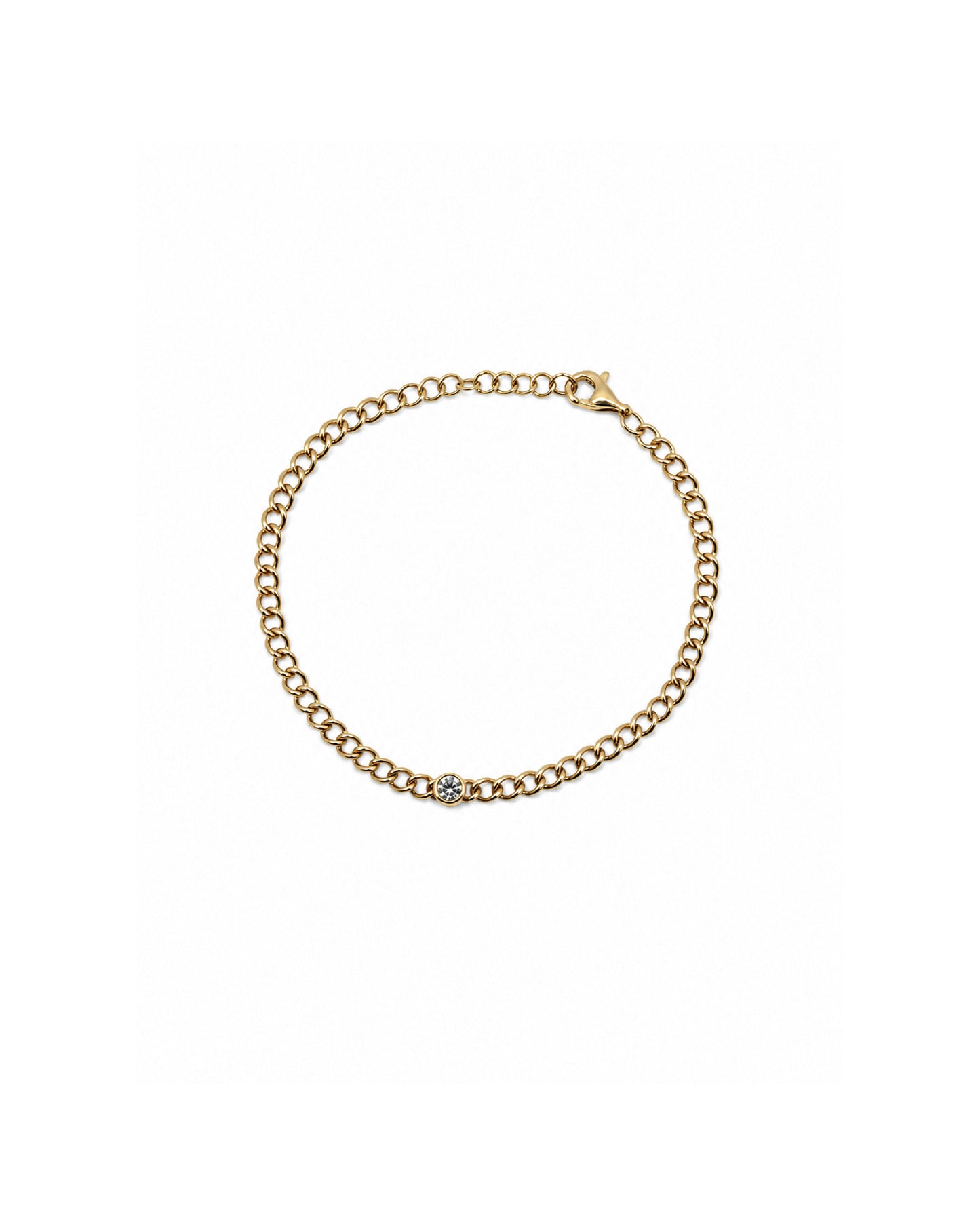 Diamond Bezel Curb Bracelet