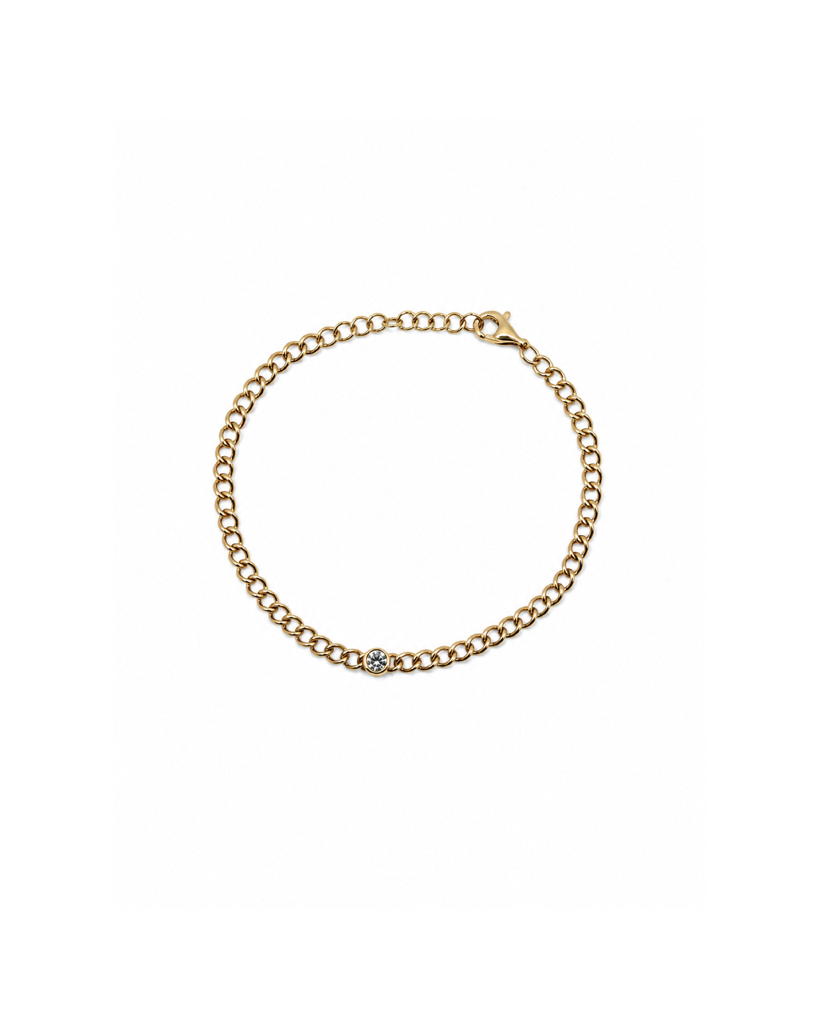 Diamond Bezel Curb Bracelet