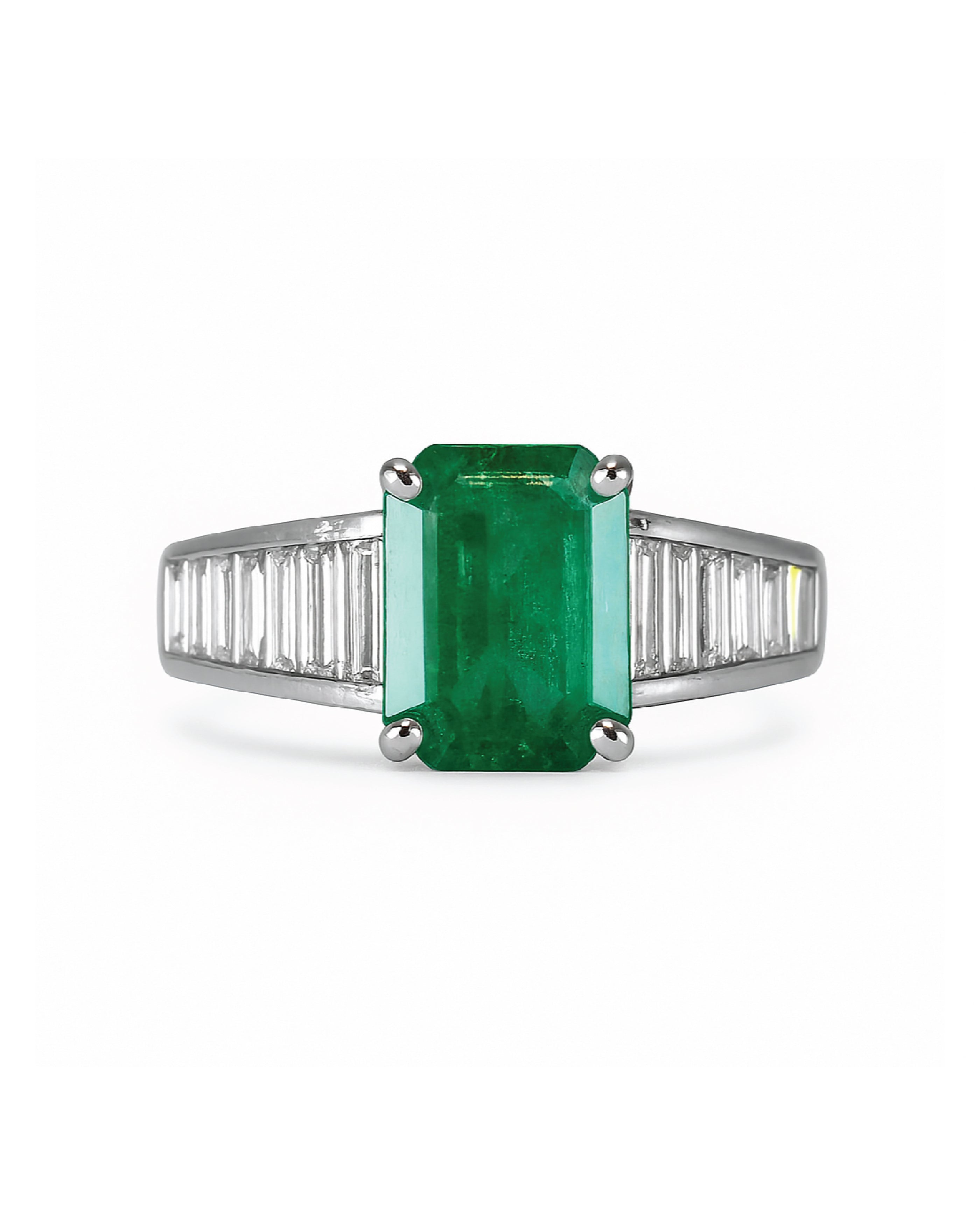 Vintage Emerald and Baguette Ring