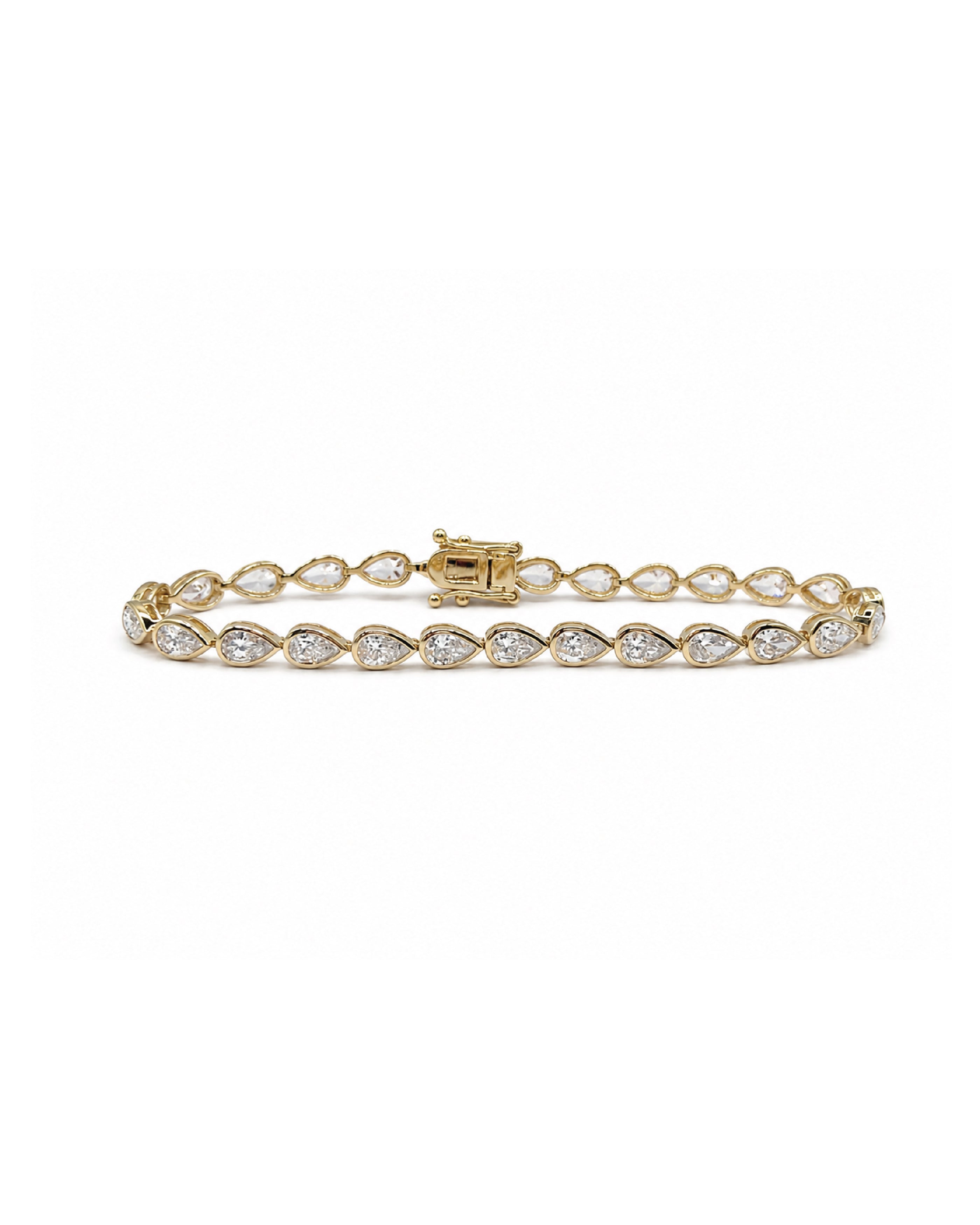 Bezel Pear Tennis Bracelet
