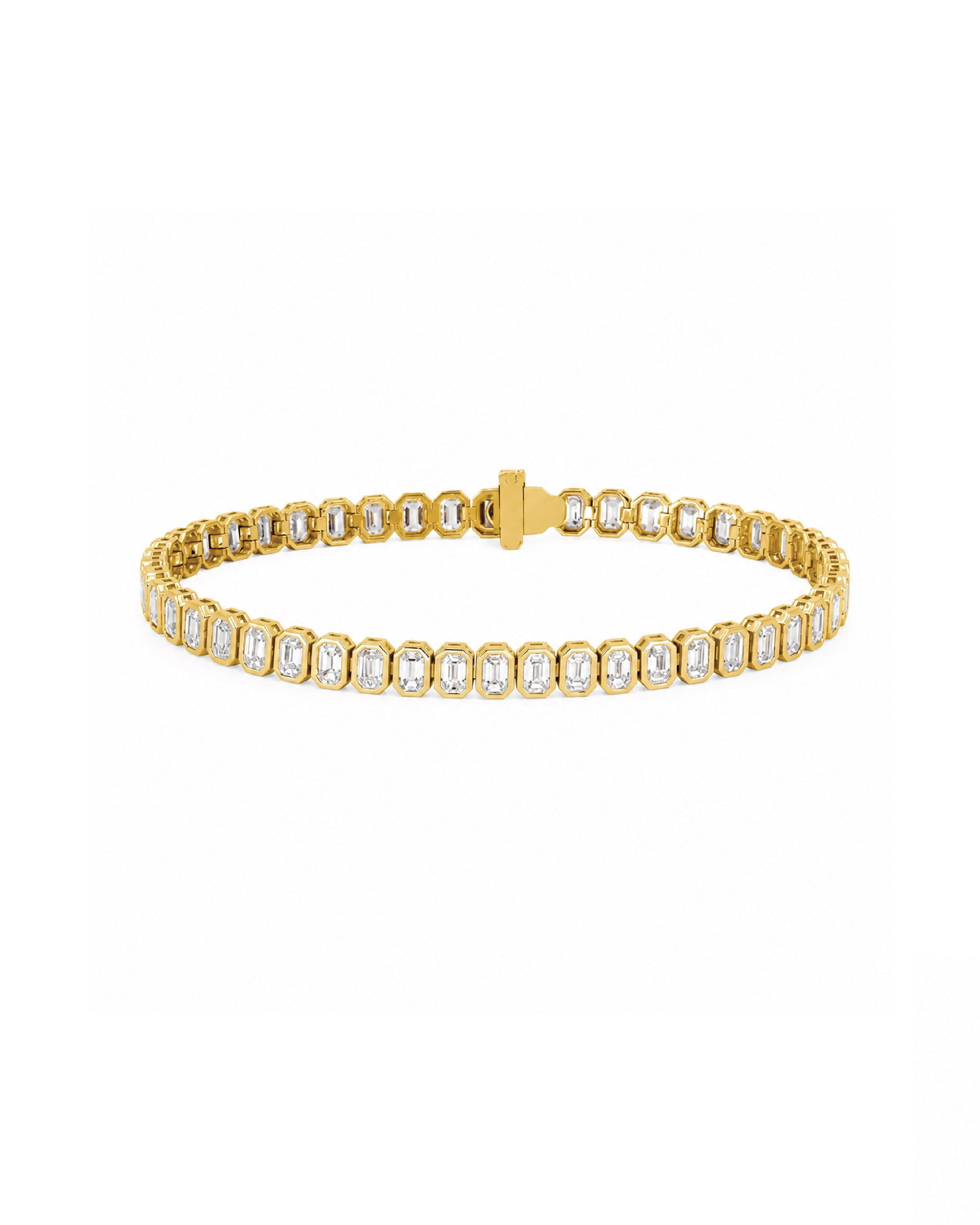 Emerald Bezel Tennis Bracelet
