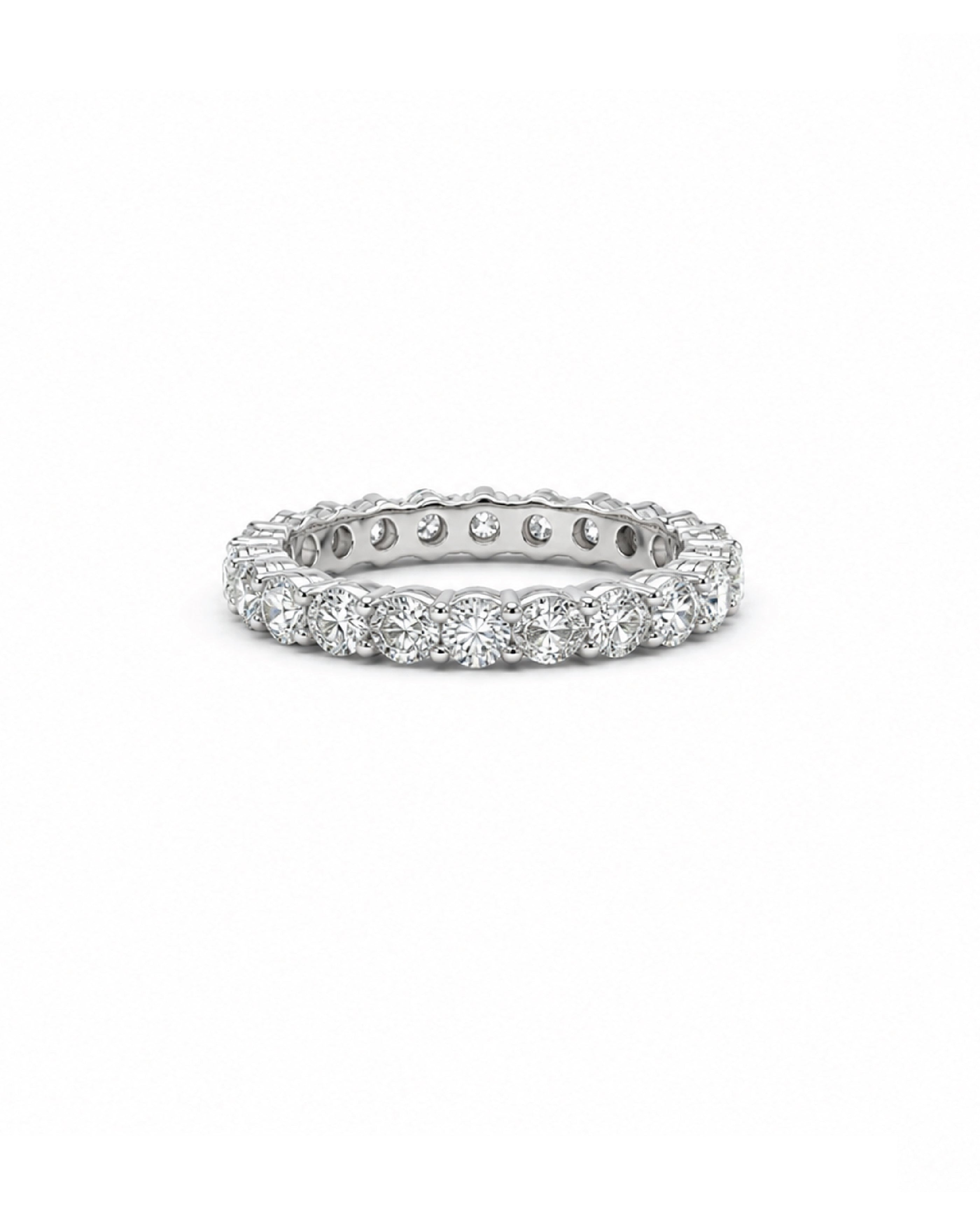 Round Diamond Shared Prong Band