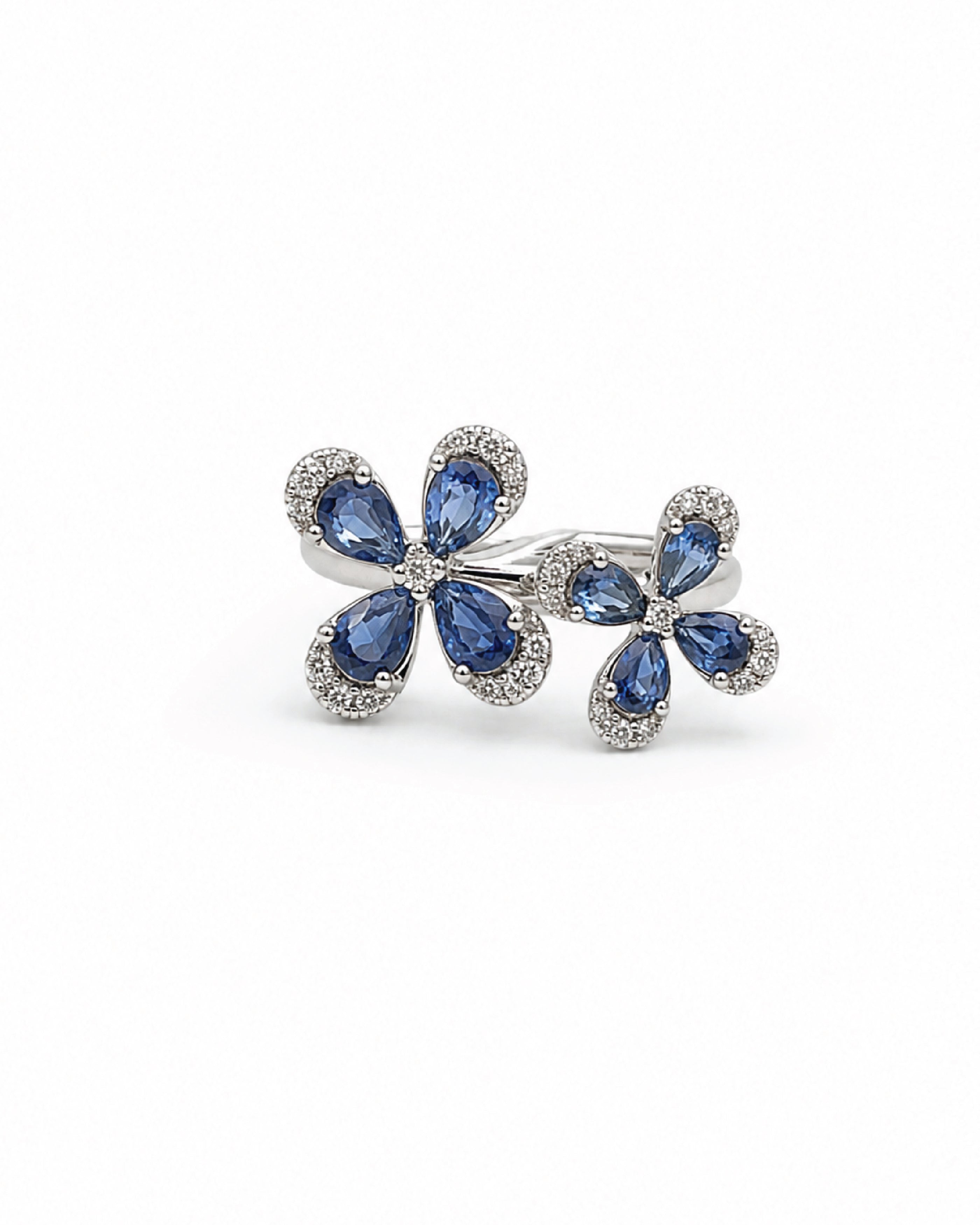 Blue Sapphire Fleur Ring