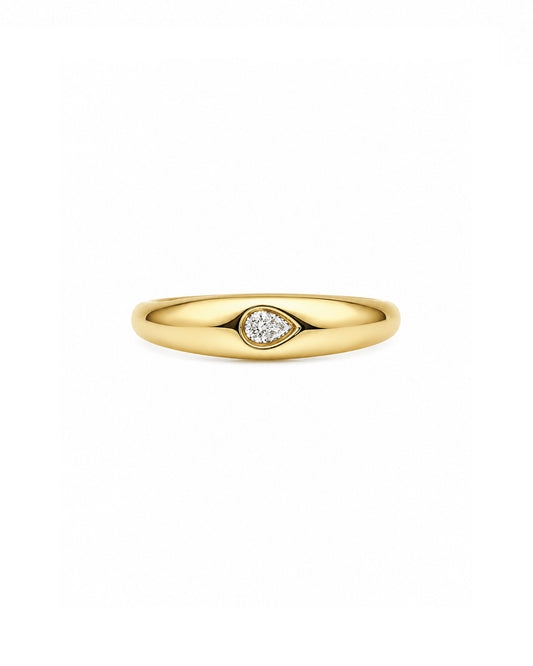 Pear Diamond Dome Ring