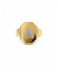 Diamond Initial Signet Ring