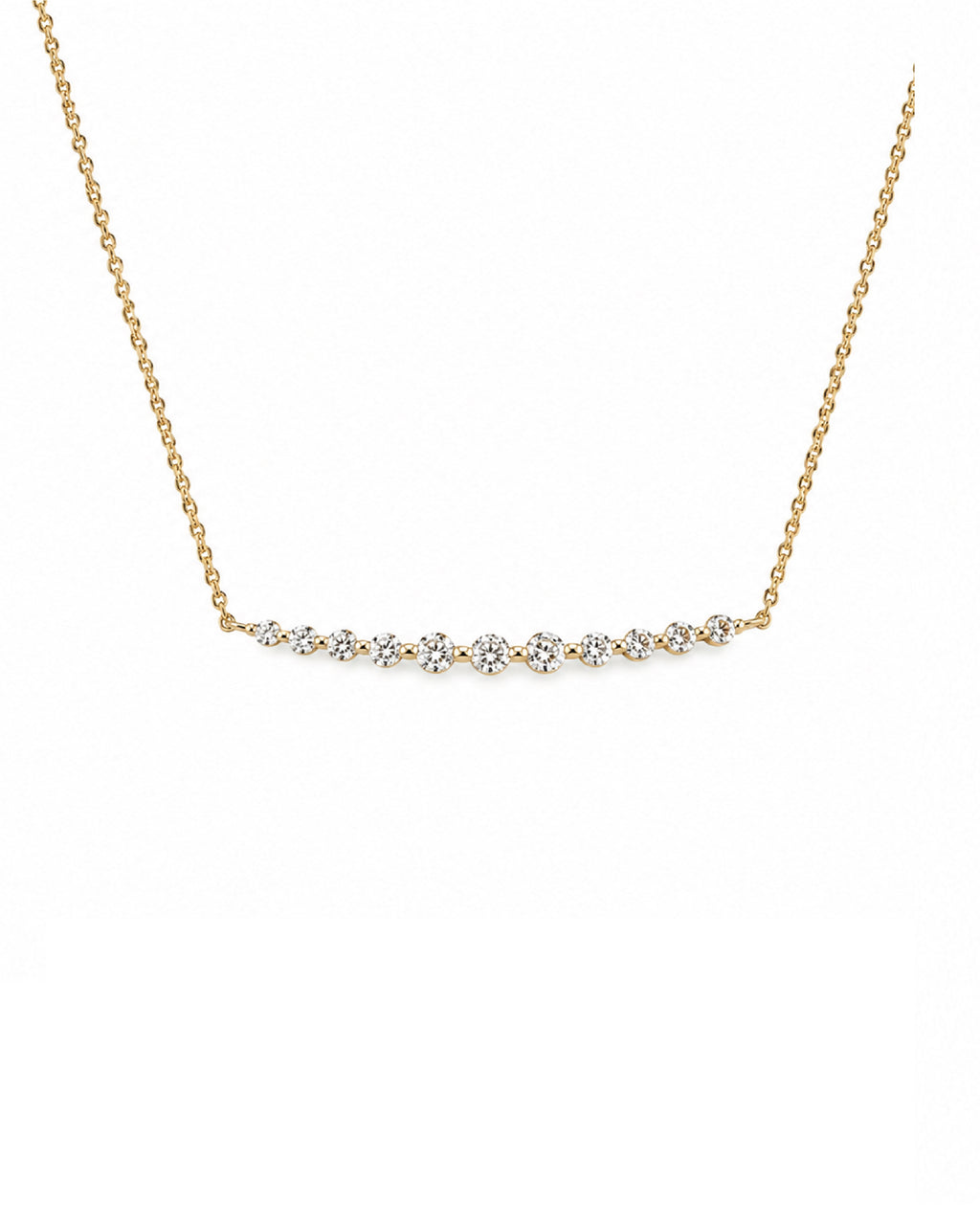 Graduated Diamond Bar Necklace