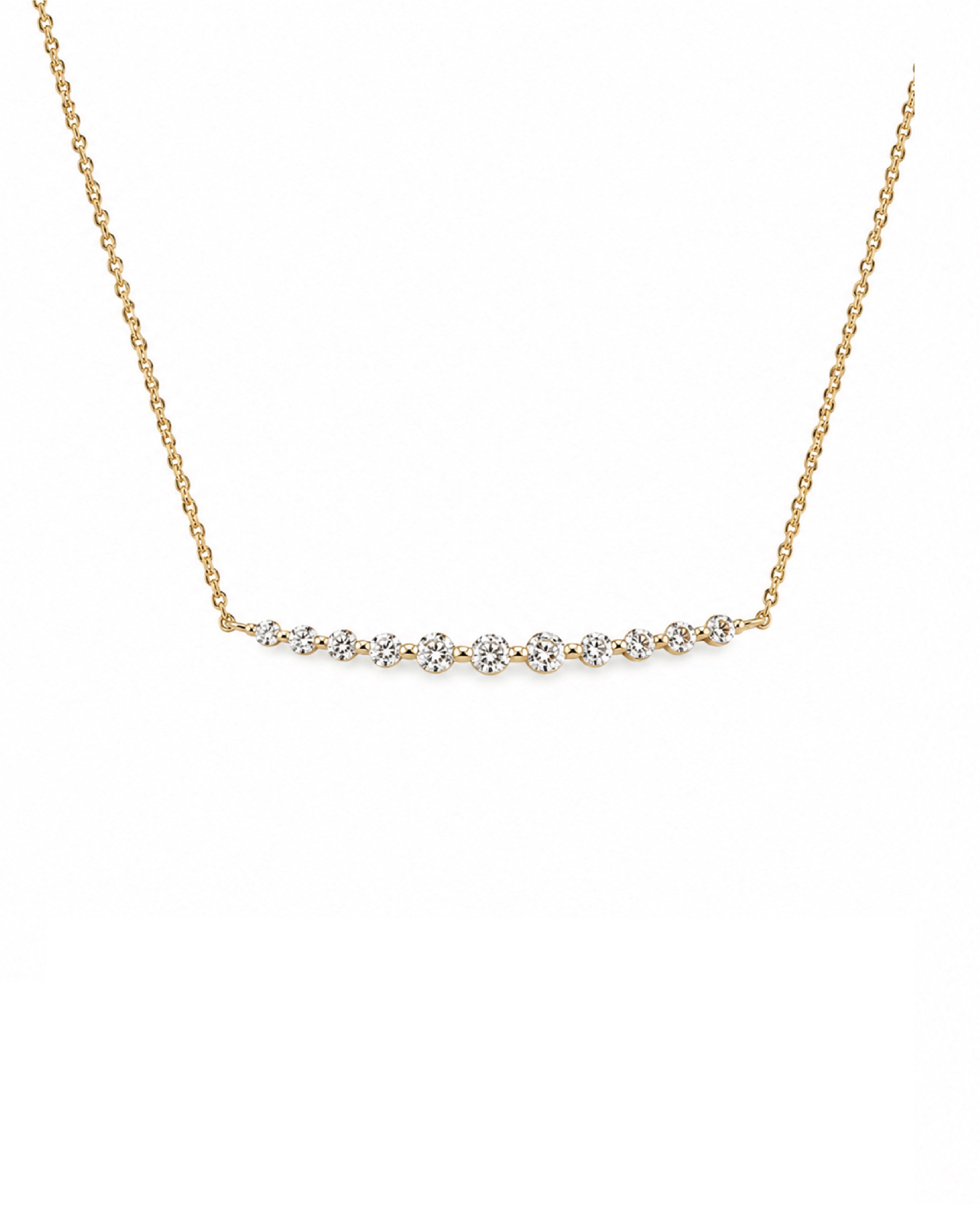 Graduated Diamond Bar Necklace