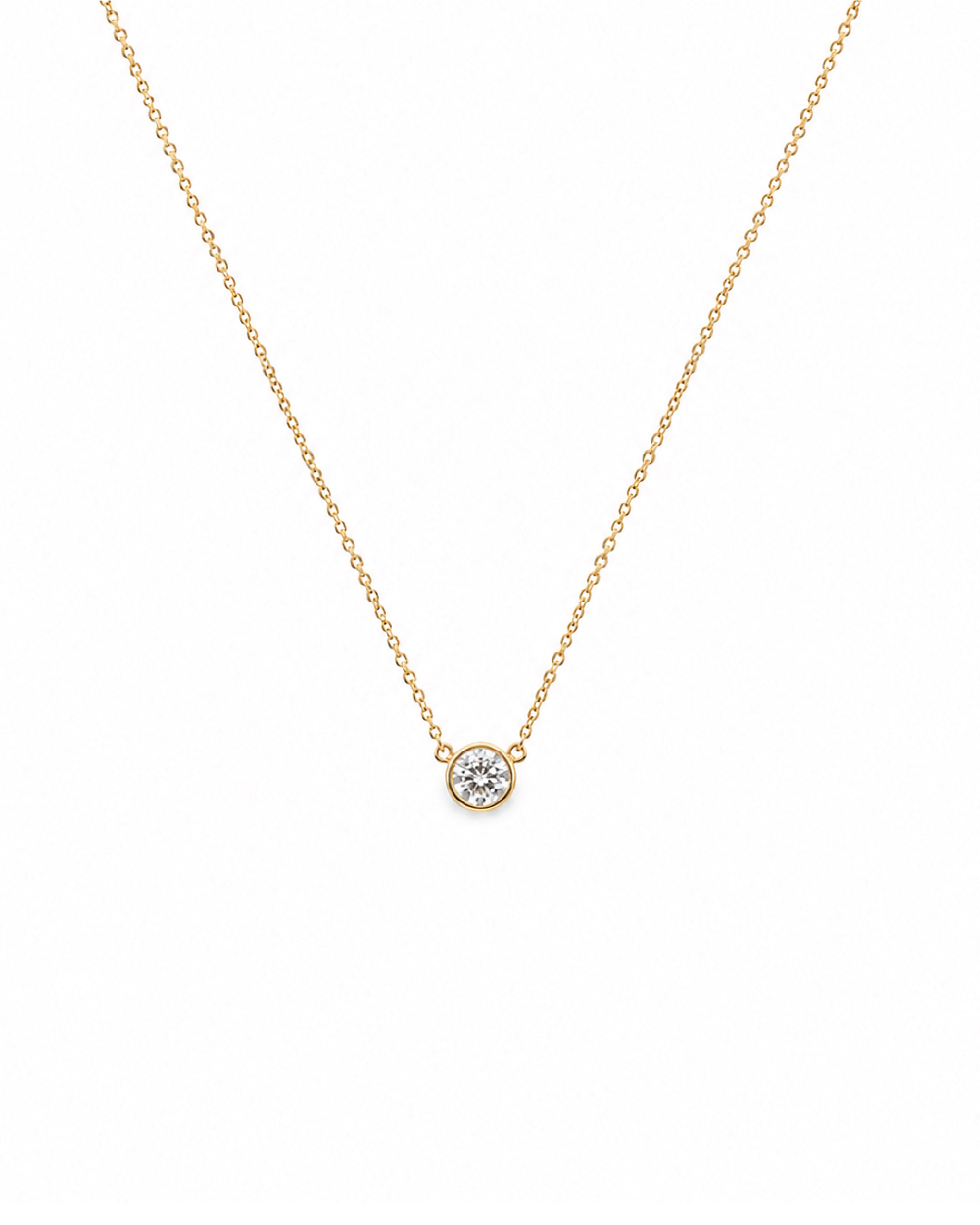 Fancy Yellow Diamond Bezel Necklace