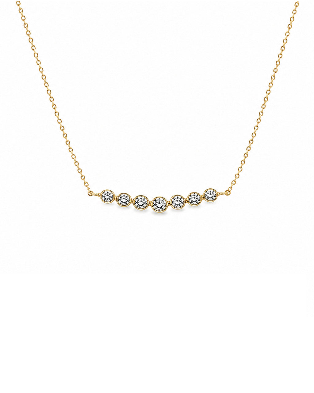 Bezel Quarter Tennis Necklace