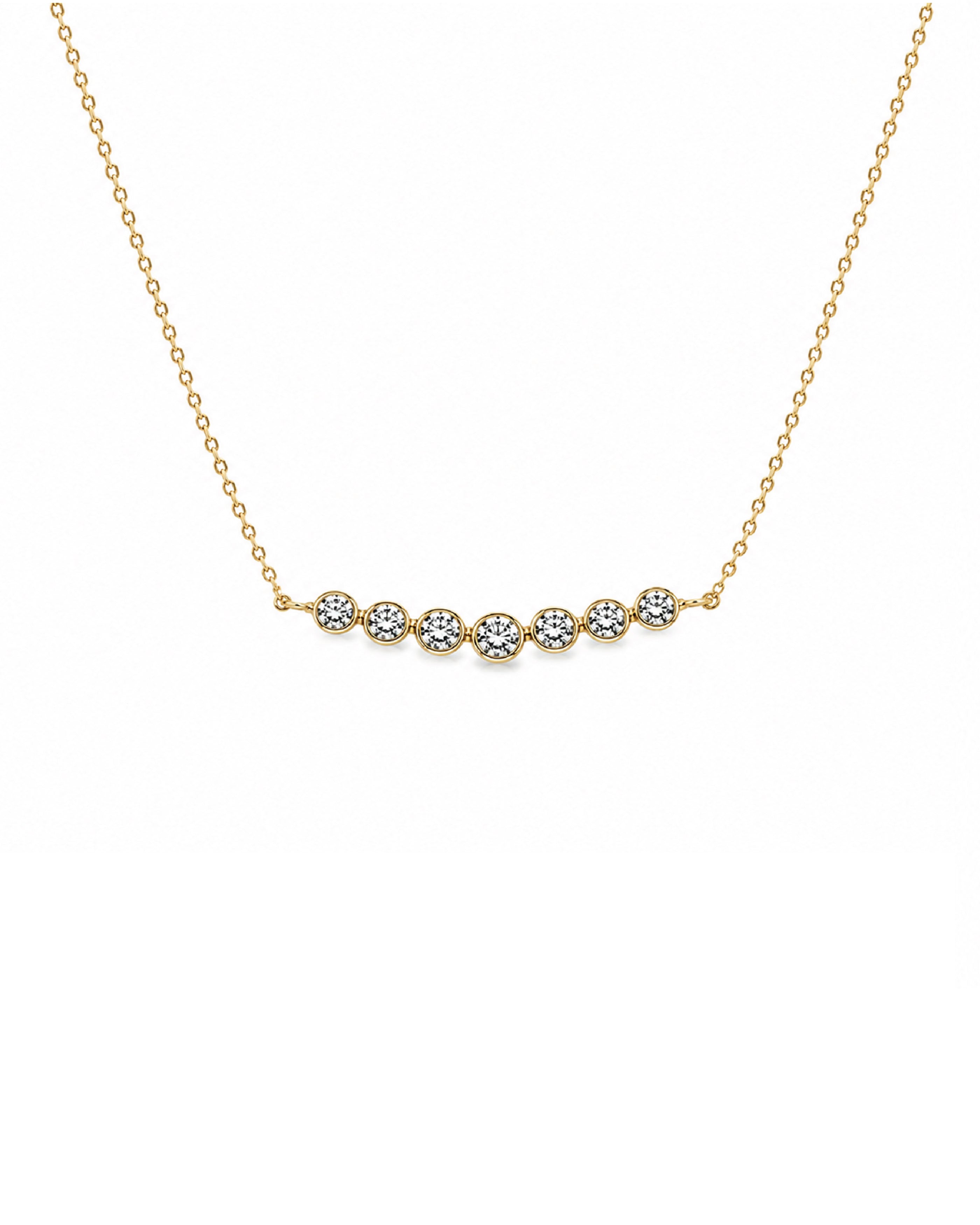 Bezel Quarter Tennis Necklace