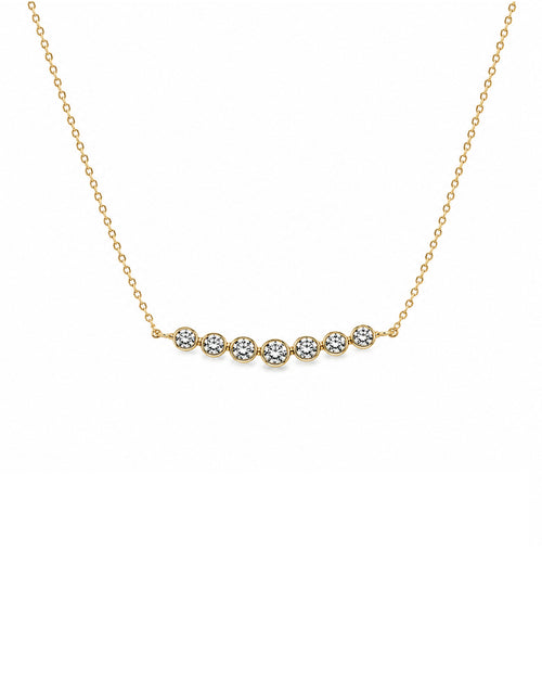 Bezel Quarter Tennis Necklace in 14K Yellow Gold by Alexandra Mann Jewelry