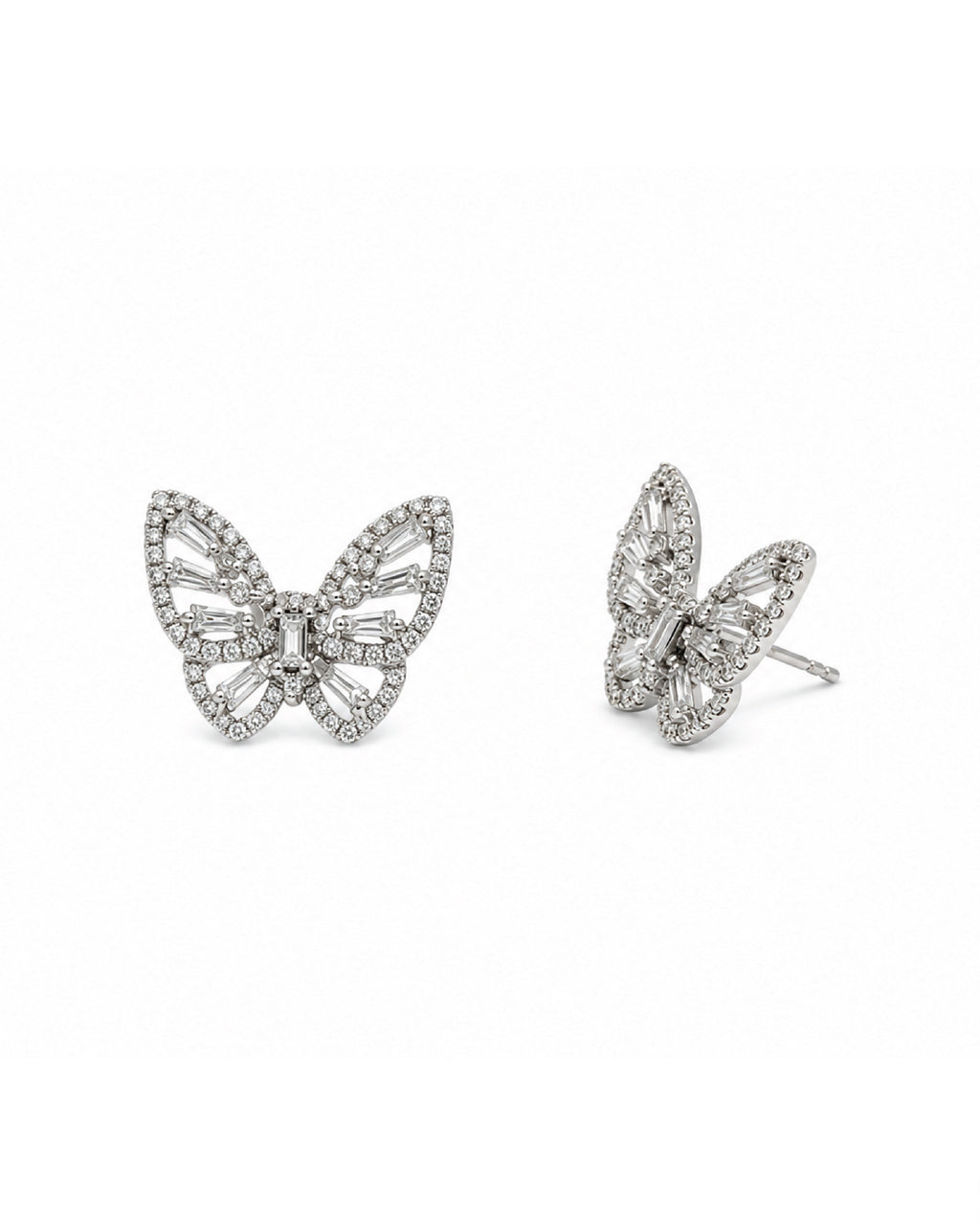 Diamond Butterfly Studs
