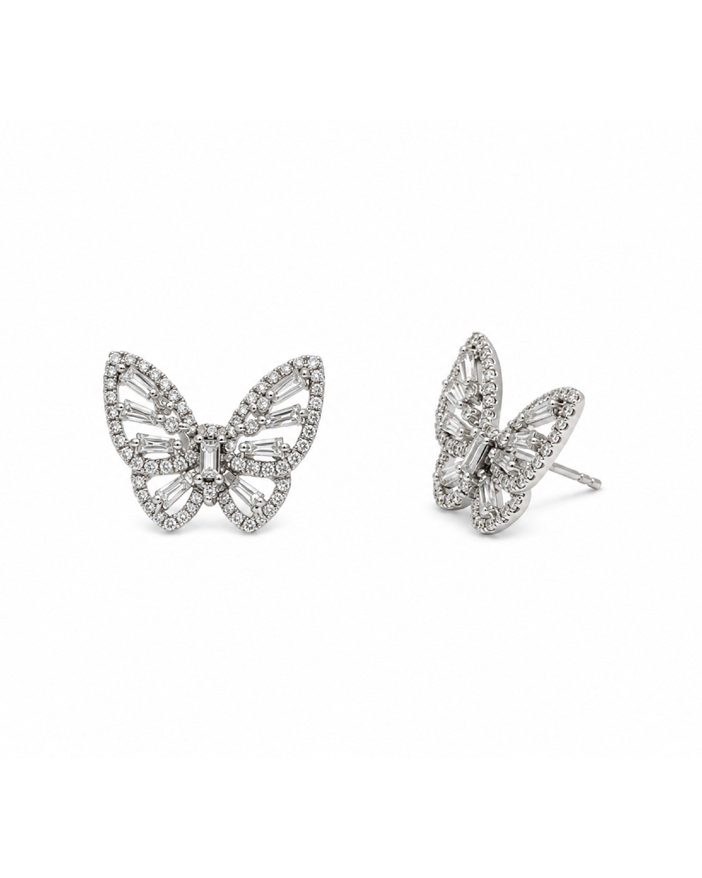 Diamond Butterfly Studs