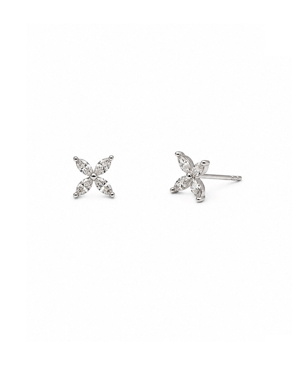 Marquise Diamond Flower Studs
