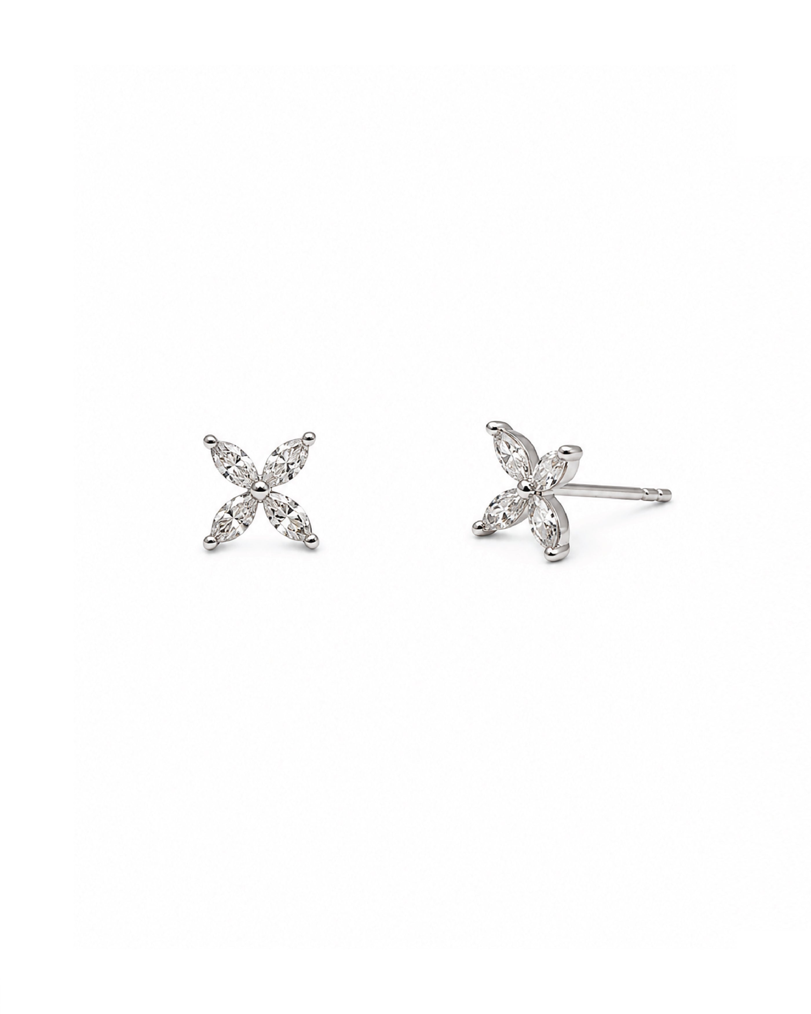 Marquise Diamond Flower Studs