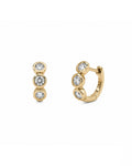 Round Bezel Diamond Huggies